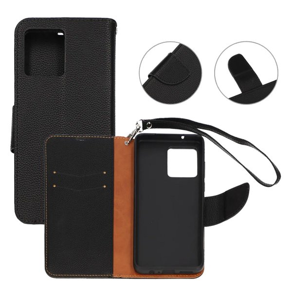 Motorola Moto G84 Kotelo Käsihihnalla Musta