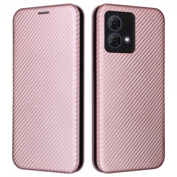 Motorola Moto G84 Hiilikuitukuvioitu Suojakuori Ruusukulta