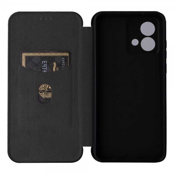 Motorola Moto G84 -hiilikuitukuvioinen suojakuori, musta
