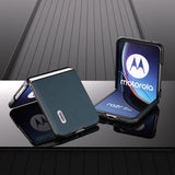 ABEEL Motorola Razr 40 Ultra Kuori Aitoa nahkaa Vihreä
