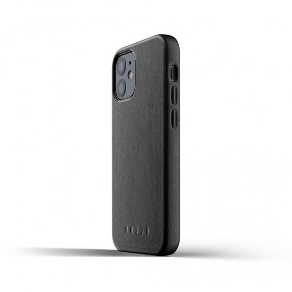 Mujjo iPhone 12 Mini Kuori, täysnahkainen, musta