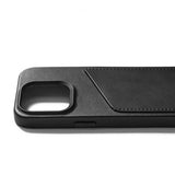 Mujjo iPhone 15 Pro Kuori Täysin nahkainen lompakkokotelo MagSafe Musta