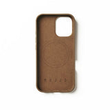 Mujjo iPhone 16 -suojakuori, täysnahka, Dark Tan