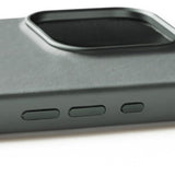Mujjo iPhone 16 Pro -kotelo täysin nahkaa, Green Smoke