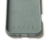 Mujjo iPhone 16 Pro -kotelo täysin nahkaa, Green Smoke