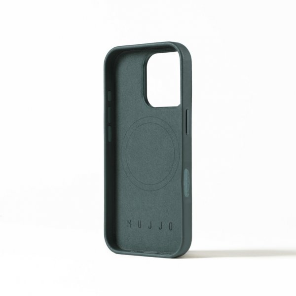 Mujjo iPhone 16 Pro Kuori Täysnahkakotelo Livid Green