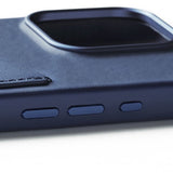 Mujjo iPhone 16 Pro Full Leather Wallet Case Monaco Blue