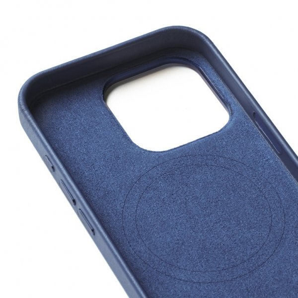 Mujjo iPhone 16 Pro Full Leather Wallet Case Monaco Blue