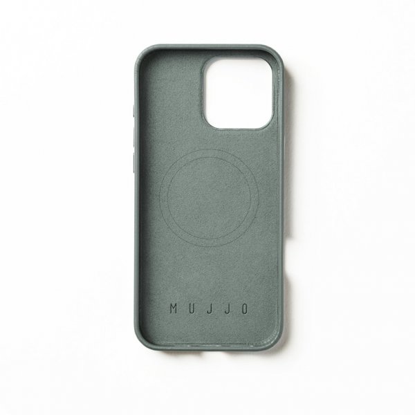 Mujjo iPhone 16 Pro Max -kotelo täysnahkaa, Green Smoke