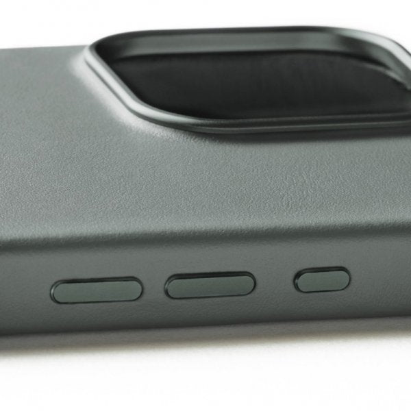 Mujjo iPhone 16 Pro Max -kotelo täysnahkaa, Green Smoke