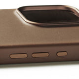 Mujjo iPhone 16 Pro Max -kotelo täysnahkaa, Dark Tan