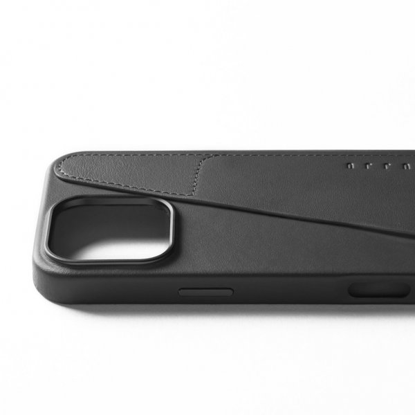 Mujjo iPhone 16 Pro Max -kotelo, täysnahkainen lompakkokotelo, musta
