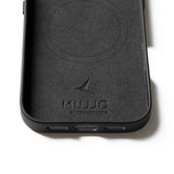 Mujjo iPhone 17 -suojakuori, kokonahkainen, MagSafe, musta