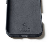 Mujjo iPhone 17 -kuori, täysnahkainen, MagSafe, Basalt