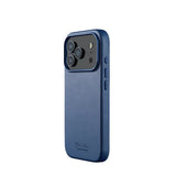 Mujjo iPhone 17 Pro -suojakuori, täysnahkainen MagSafe, Monaco Blue