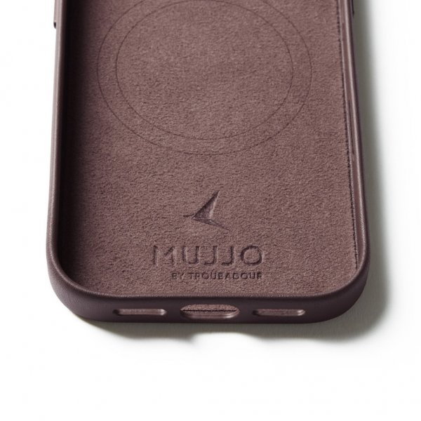 Mujjo iPhone 17 Pro Kuori Täysnahkainen Kotelo MagSafe Pronssi Punainen