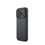 Mujjo iPhone 17 Pro -kuori, kokonahkainen kotelo MagSafe Basalt