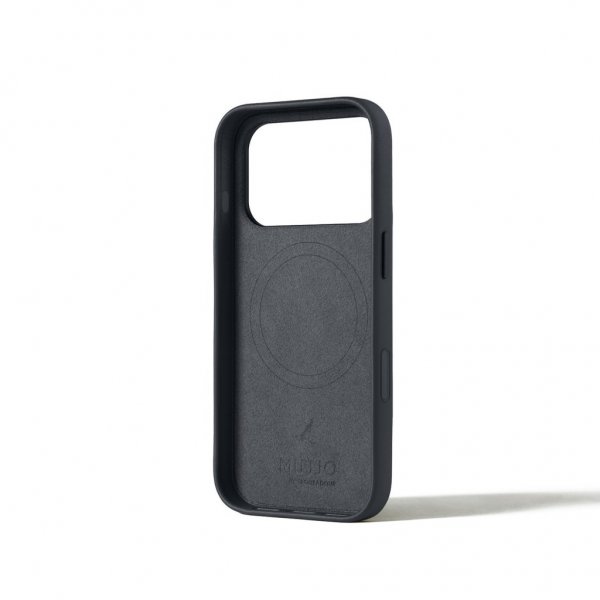 Mujjo iPhone 17 Pro -kuori, kokonahkainen kotelo MagSafe Basalt