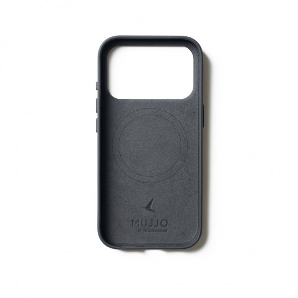 Mujjo iPhone 17 Pro -kuori, kokonahkainen kotelo MagSafe Basalt