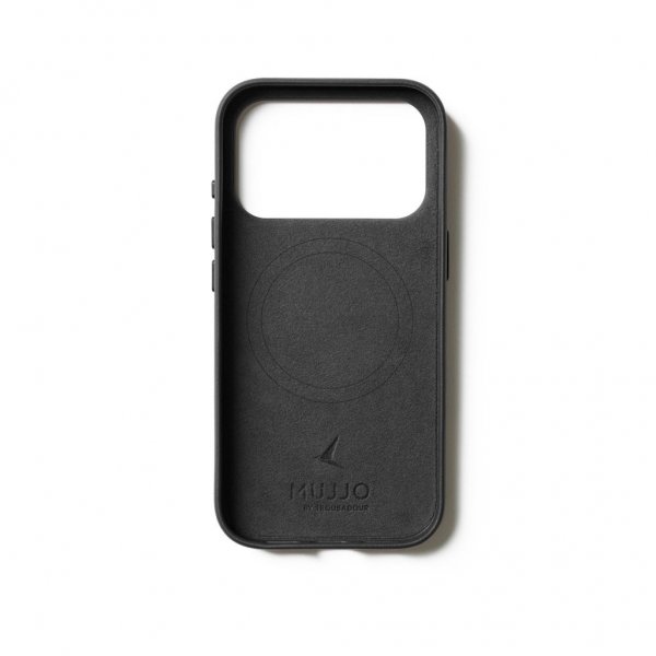Mujjo iPhone 17 Pro Full Leather Wallet Case MagSafe Musta