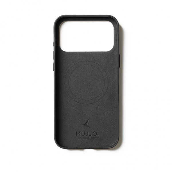 Mujjo iPhone 17 Pro Max Kuori Täysnahkainen Kotelo MagSafe Musta