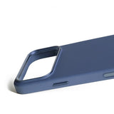 Mujjo iPhone 17 Pro Max -suojakuori täydellä nahalla MagSafe Monaco Blue
