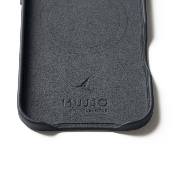 Mujjo iPhone Air-suojakuori, täysnahkainen MagSafe, Basalt