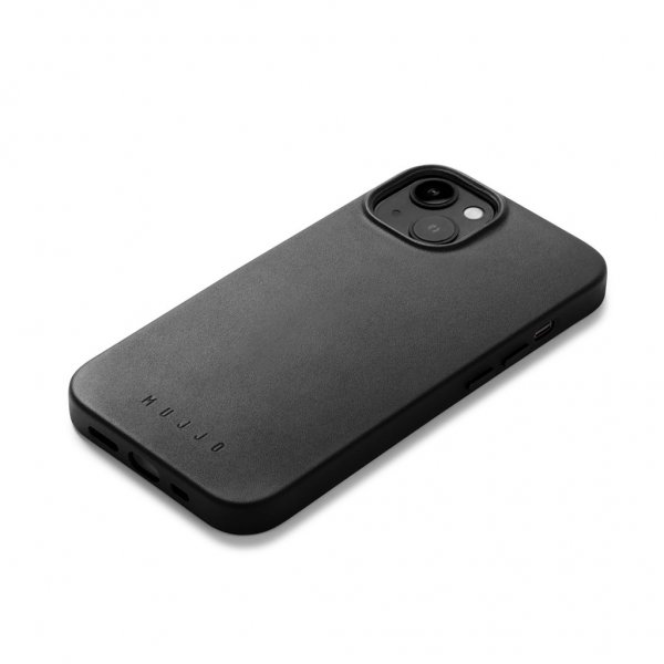 Mujjo iPhone 14 Full Leather Case MagSafe -suojakuori, musta
