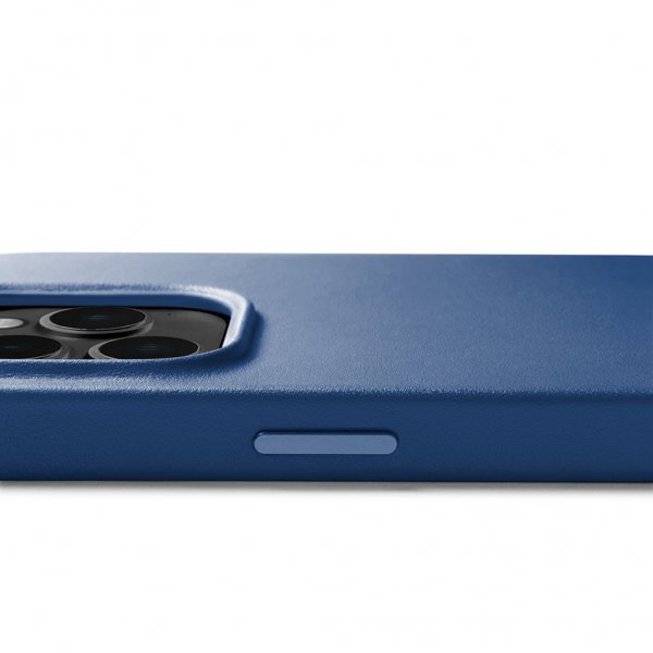 Mujjo iPhone 14 Pro -kuoret täysnahkaa, MagSafe, Monaco Blue