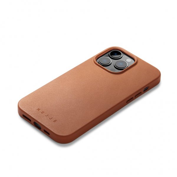 Mujjo iPhone 14 Pro Max -suojakuori täysnahkaa, MagSafe, ruskea