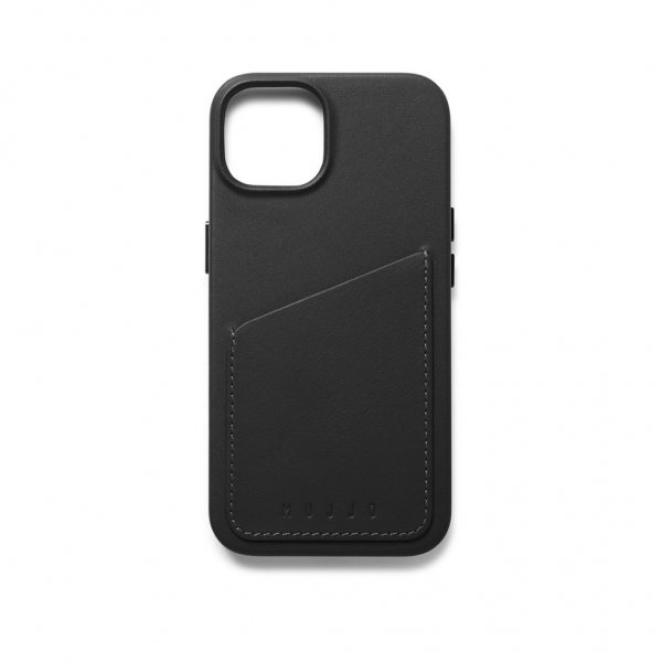 Mujjo iPhone 14 Full Leather Wallet Case, musta