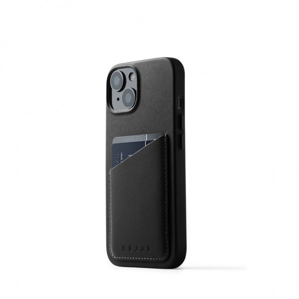 Mujjo iPhone 14 Full Leather Wallet -suojakuori, ruskea