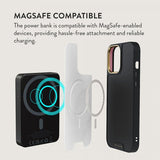 Burga Powerbank MagSafe 5000 mAh Night Black Camo Metallinharmaa