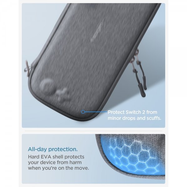 Spigen Nintendo Switch 2 -suojakotelo Klasden Pouch 2 Charcoal Gray
