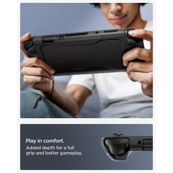 Spigen Nintendo Switch 2 -suojakuori Rugged Armor, mattamusta