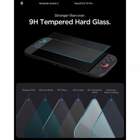 Spigen Nintendo Switch 2 -näytönsuoja GLAS.tR EZ Fit Pro 2 kpl