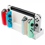 Nintendo Switch Joy-Con-lataustelakka ja pelisäilytys, valkoinen