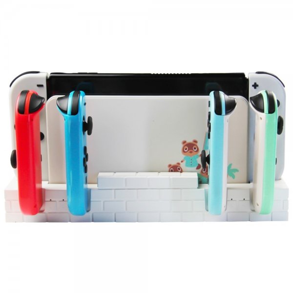 Nintendo Switch Joy-Con-lataustelakka ja pelisäilytys, valkoinen
