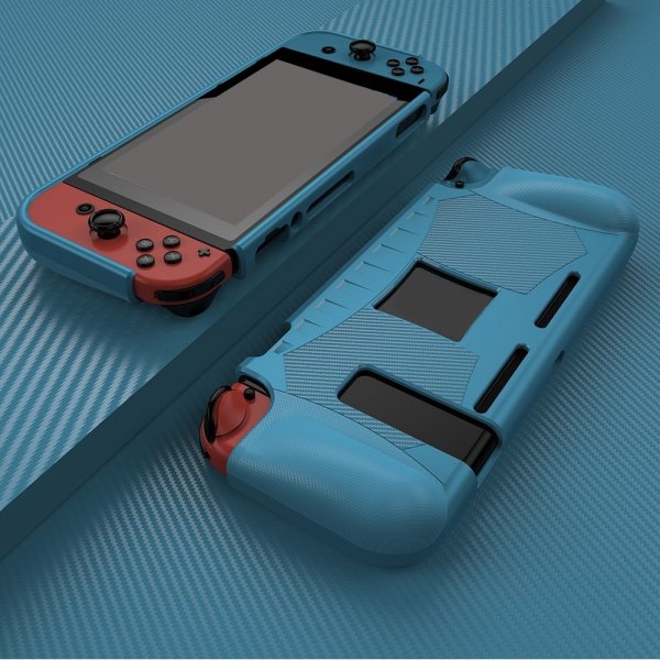 Nintendo Switch -kuoret, hiilikuitukuvio, sininen