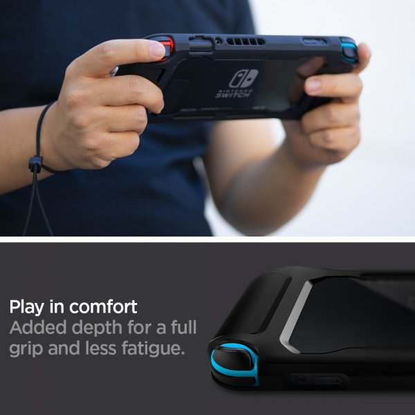 Spigen Nintendo Switch -kuori Rugged Armor mattamusta