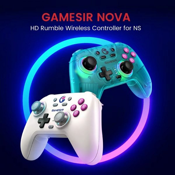 GameSir Nova HD Rumble -peliohjain 2.4G Neon Teal