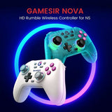 GameSir Nova HD Rumble -peliohjain 2.4G Neon Teal