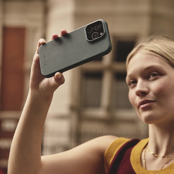 Mujjo iPhone 16 Pro Max -kotelo täysnahkaa, Livid Green