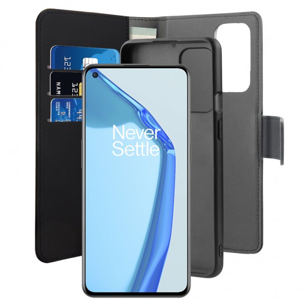 Puro OnePlus 9 Wallet Detachable 2-in-1 -irrotettava kuori, musta