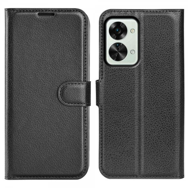OnePlus Nord 2T Lompakkokotelo Litsi Musta