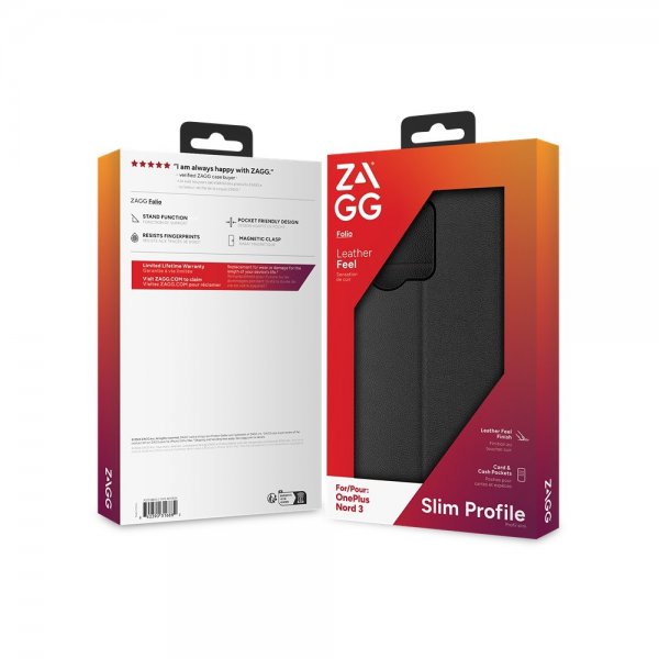 ZAGG OnePlus Nord 3 -kotelo, Folio, musta