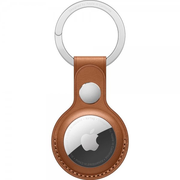 Apple Alkuperäinen AirTag Pidike Nahkainen Avainrengas Saddle Brown