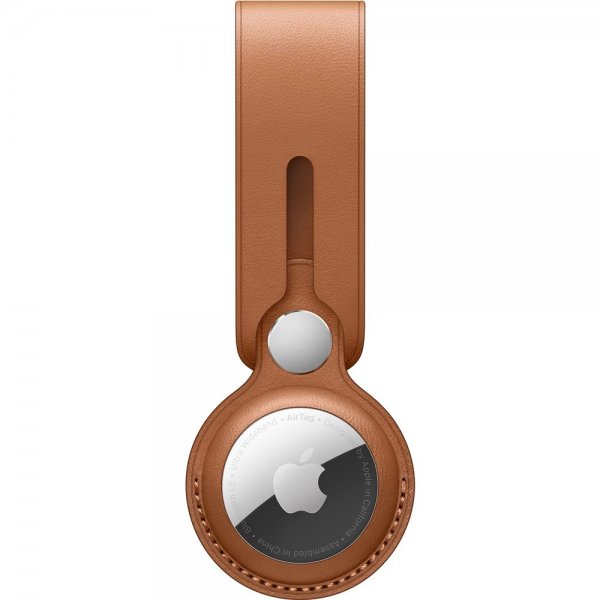 Apple Alkuperäinen AirTag Pidike Nahkainen Silmukka Saddle Brown