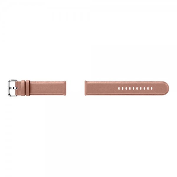 Samsung Alkuperäinen Ranneke Galaxy Watch 20mm Nahkaranneke Ruusukulta