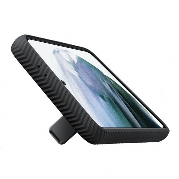 Samsung alkuperäinen Galaxy S21 -suojakuori jalustalla, musta